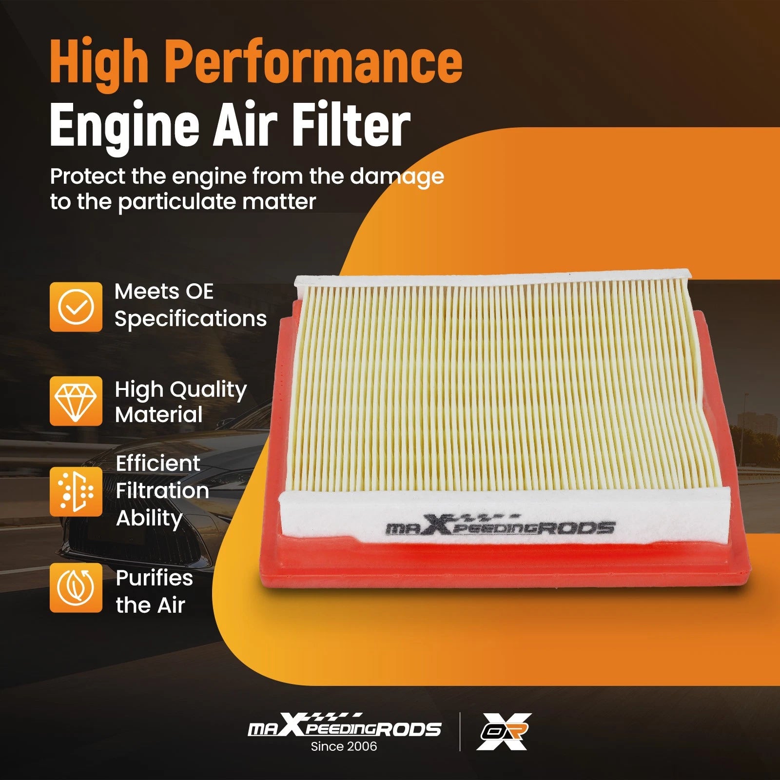 Engine Air Filter for INFINITI EX37/G25/Q40 (2011–2015) 16546JK20A AF4038