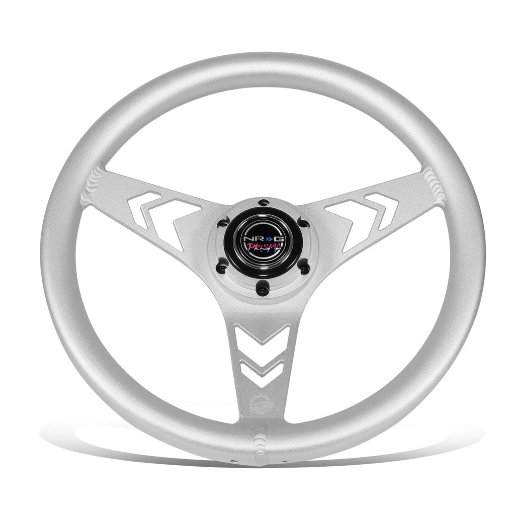 330mm 1" Dish Steering Wheel for NRG 3-Spoke (Silver, All Aluminum)