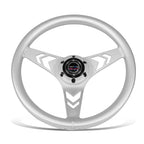 330mm 1" Dish Steering Wheel for NRG 3-Spoke (Silver, All Aluminum)