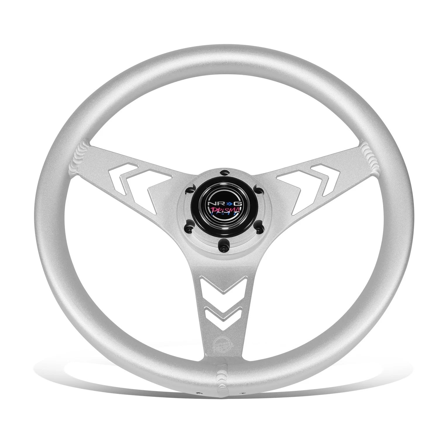 330mm 1" Dish Steering Wheel for NRG 3-Spoke (Silver, All Aluminum)