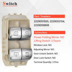 Rear Right Power Window Switch for Mercedes-Benz W222 S550 S600 (2014–2020) 2229051505