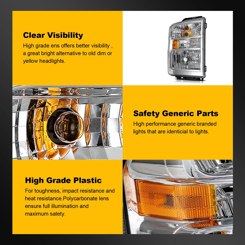 Headlight Assembly for Ford E150-E450 F650 (2008–2021)