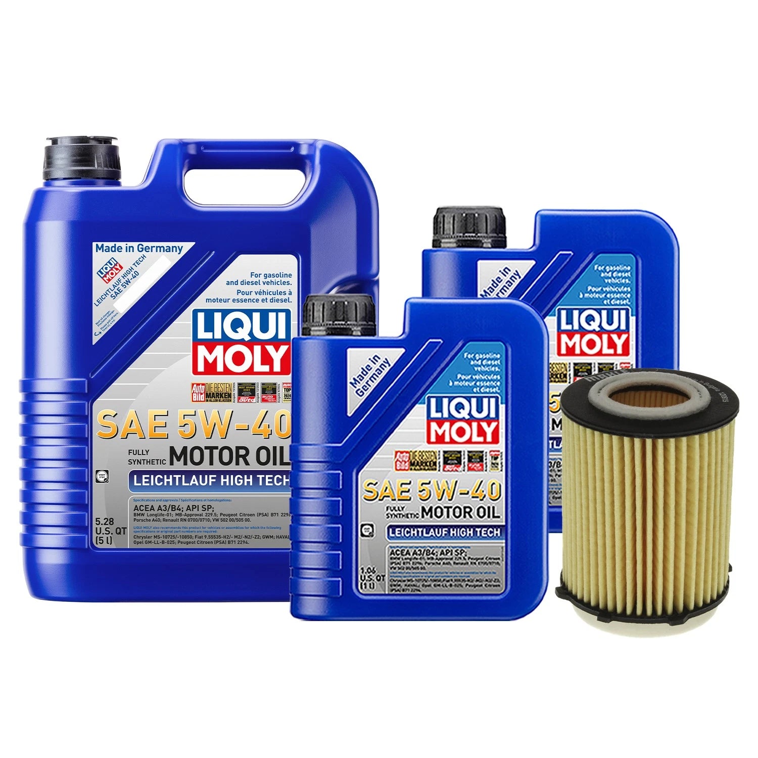 Oil Change Kit for Mercedes M274 (2013–2020) - 7L Liqui Moly 5W40, Mahle