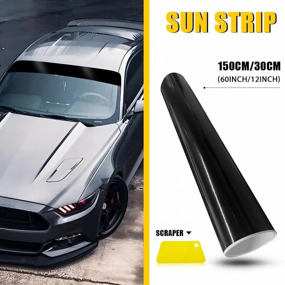 Windshield Banner for Universal Vehicles (60"x12", Gloss Black Vinyl)