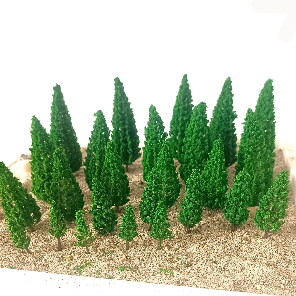 25X Mix Size Model Trees for Train Railway Landscape Scenery Decor