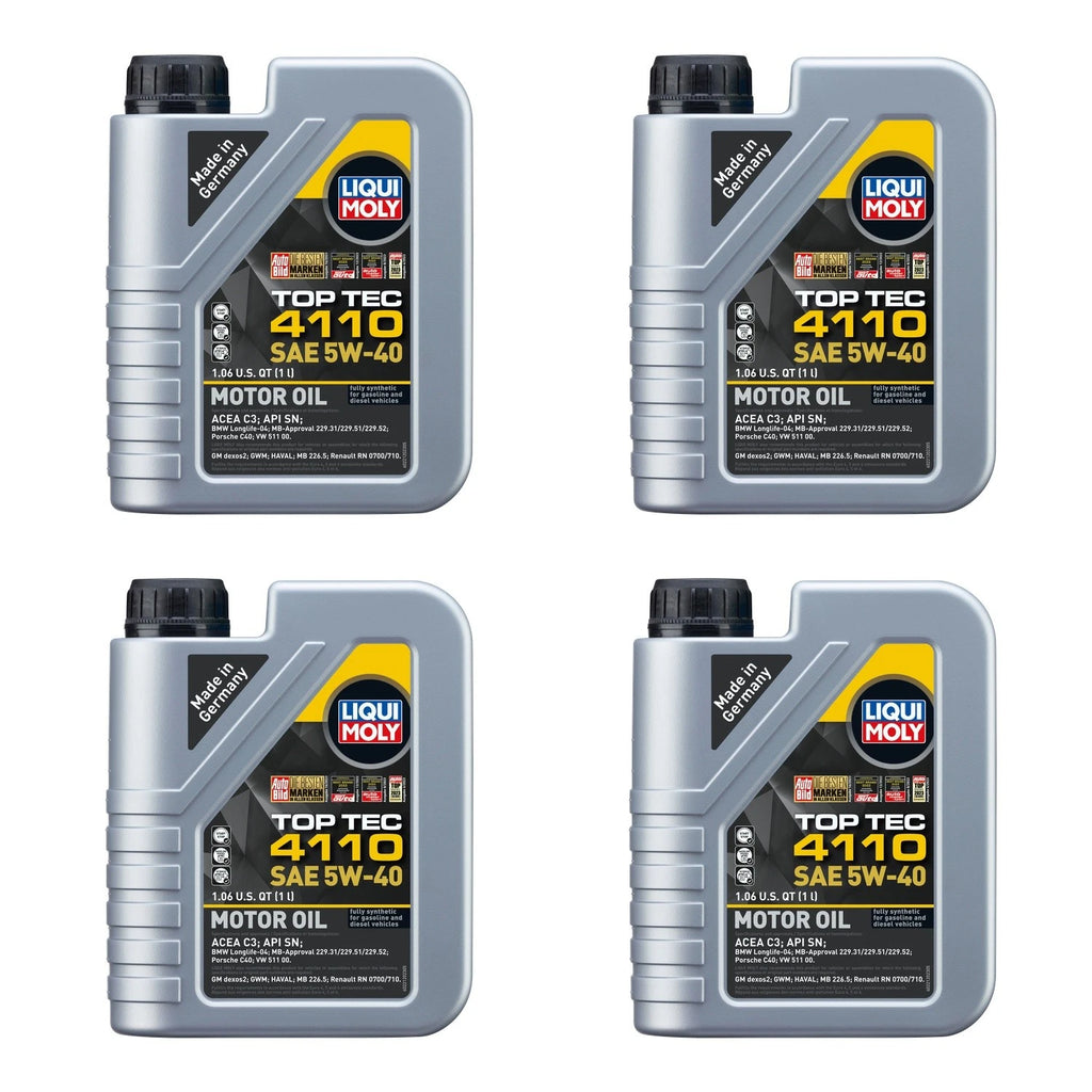 Set of 4 Liqui Moly Top Tec 4110 5W-40 Engine Motor Oil (4L)