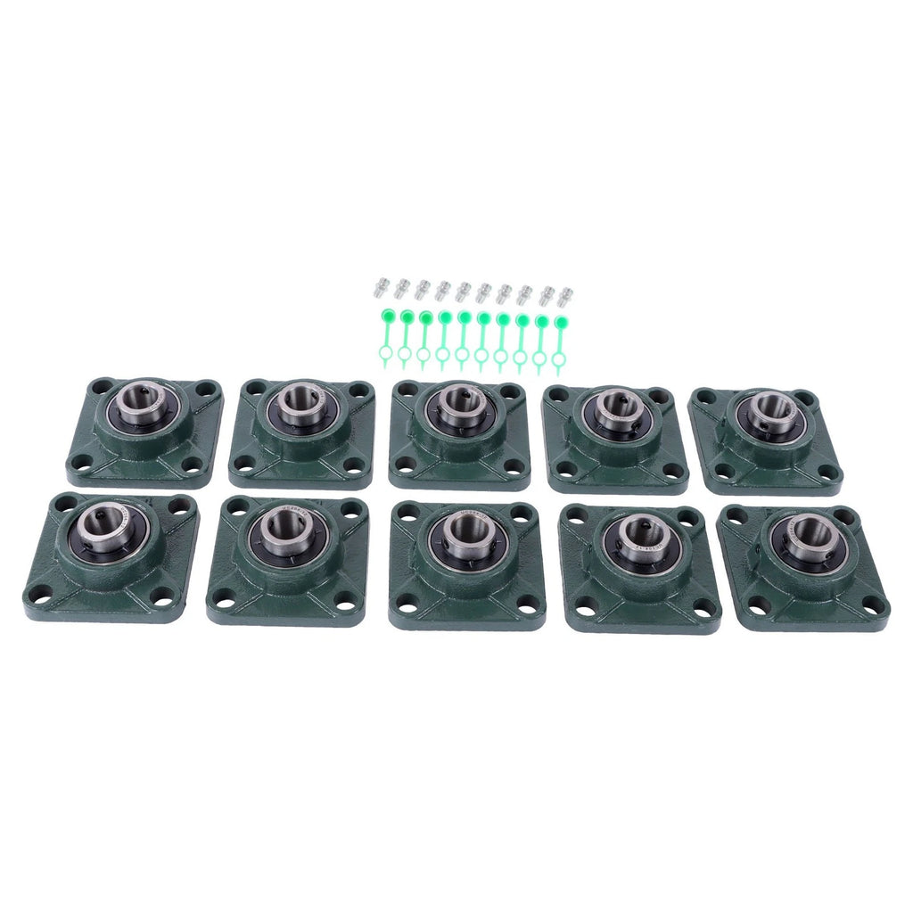 Set of 10 Pillow Block Flange Bearings for UCP204 (3/4" Bore)