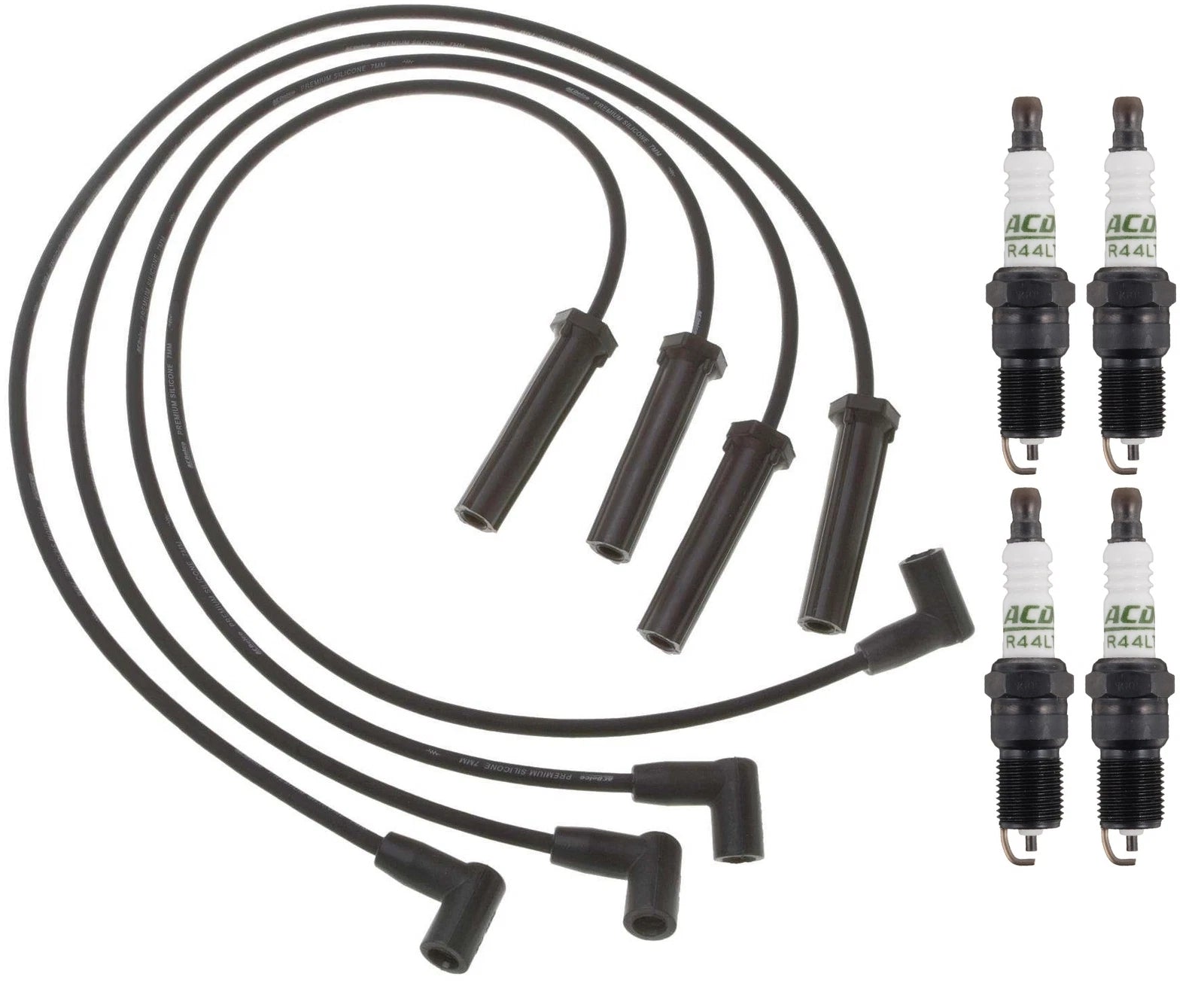 Professional Ignition Wire Set & 4 ACDelco .060" Spark Plugs for S10 (1994–2004)