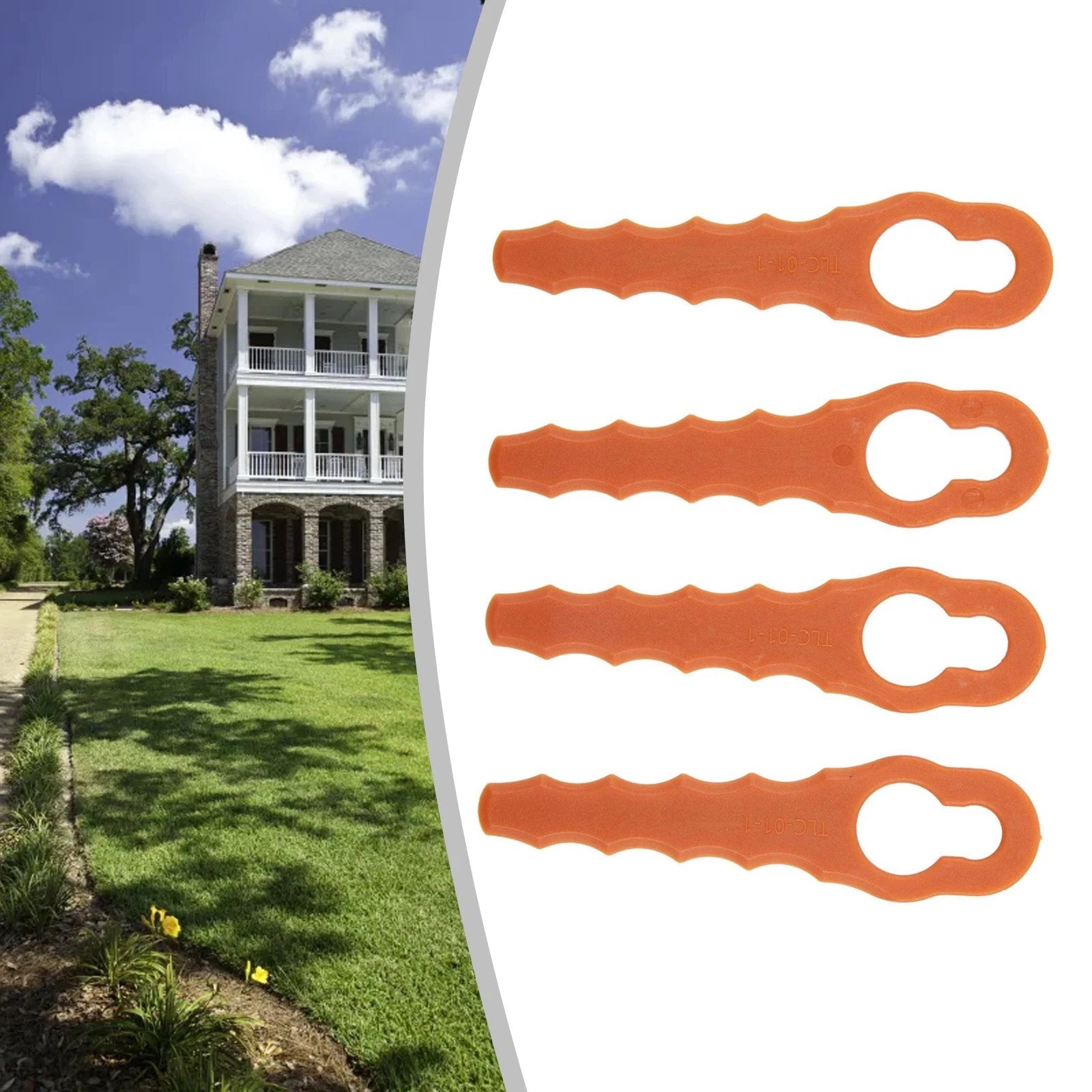 Set of 4 Trimmer Blades for Lawn Mower (Durability)