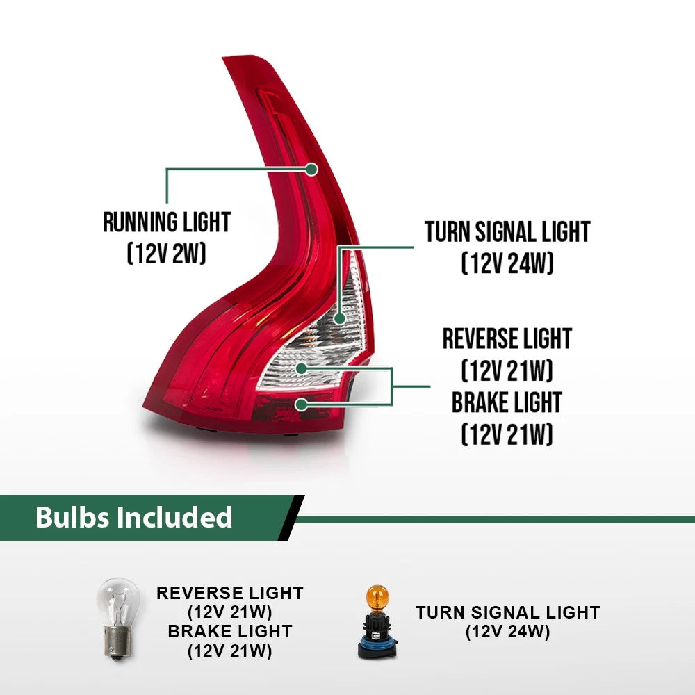 Tail Light Brake Lamp Assembly for Volvo XC60 (2011–2017) Left Driver Side
