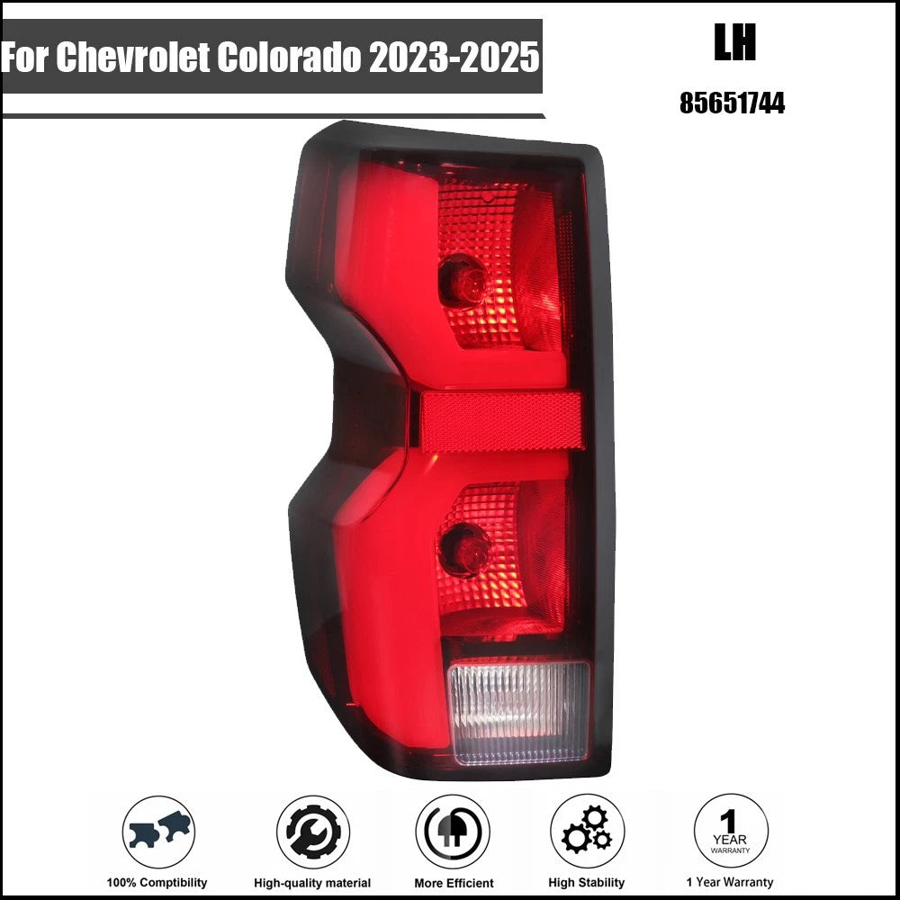 Left Side Tail Light Assembly for Chevrolet Colorado (2023–2025) LED Black Red