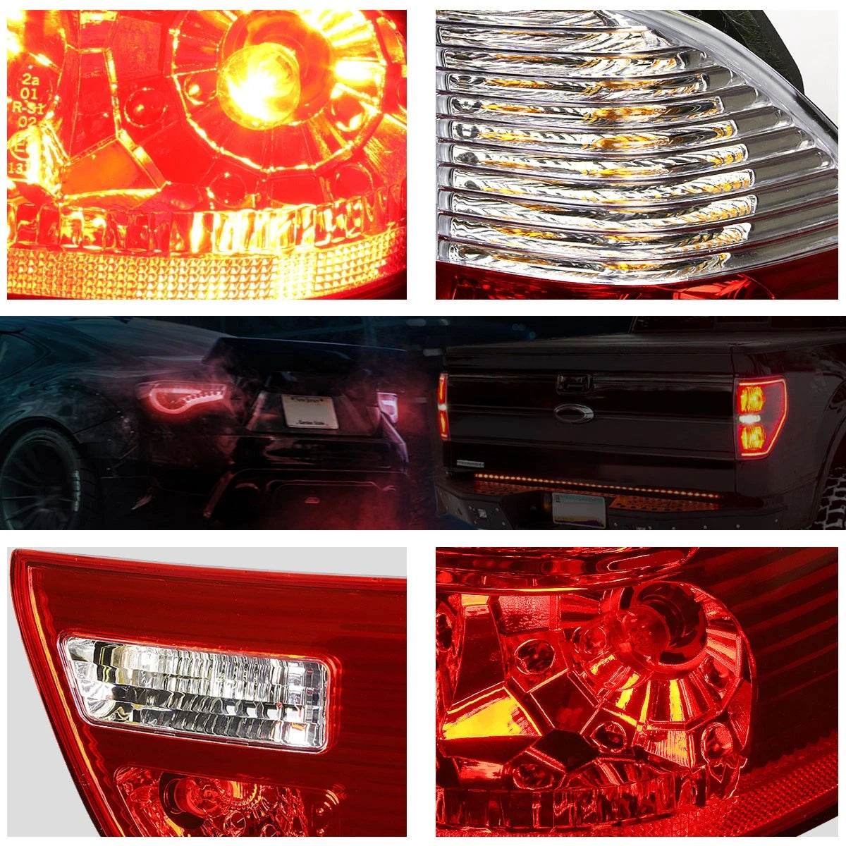 Pair Clear/Red Lens Tail Lights for BMW X5 E53 (2000–2006)