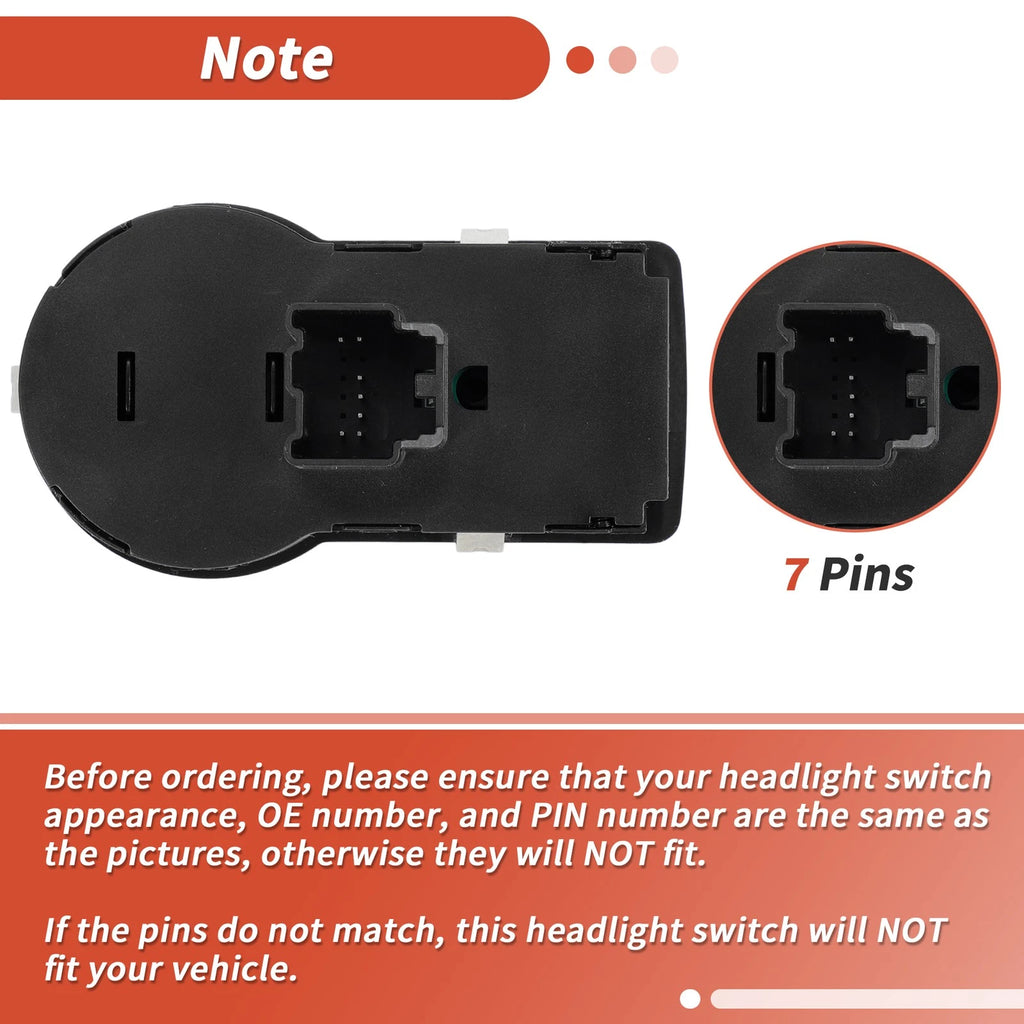 Headlight Switch for Buick Regal (2011–2017) No. 22901646