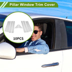 10 Pcs Door Pillar Window Trim for Dodge Grand Caravan (2008–2016) Silver Tone