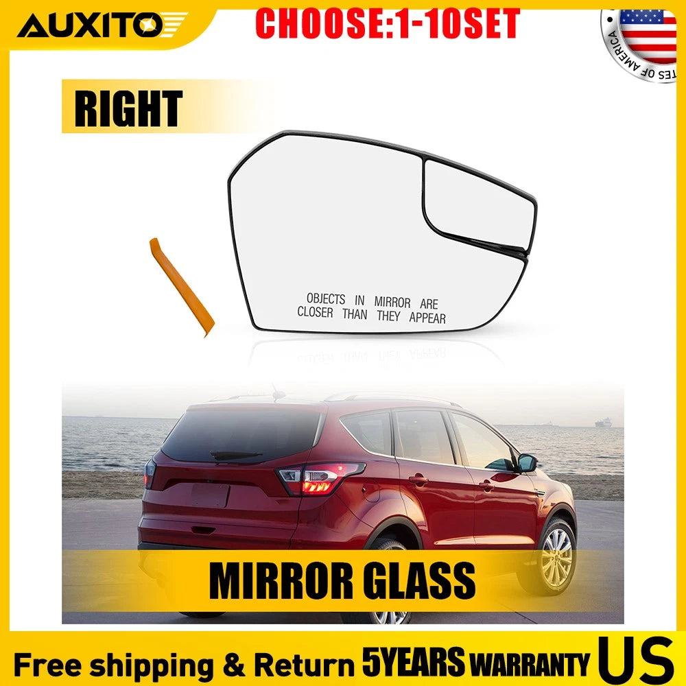 Passenger Side Mirror Glass for Ford Escape (2017–2019) Right