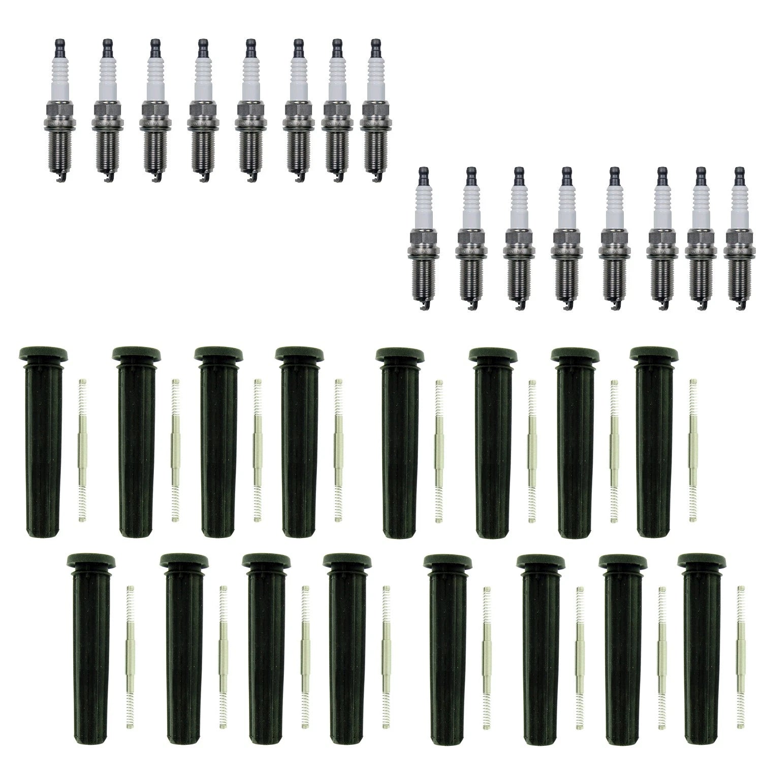 Denso 16 Platinum TT Spark Plugs & NGK 16 Coil Boots Kit for Dodge Durango, Ram 1500, 2500 (2002–2023)