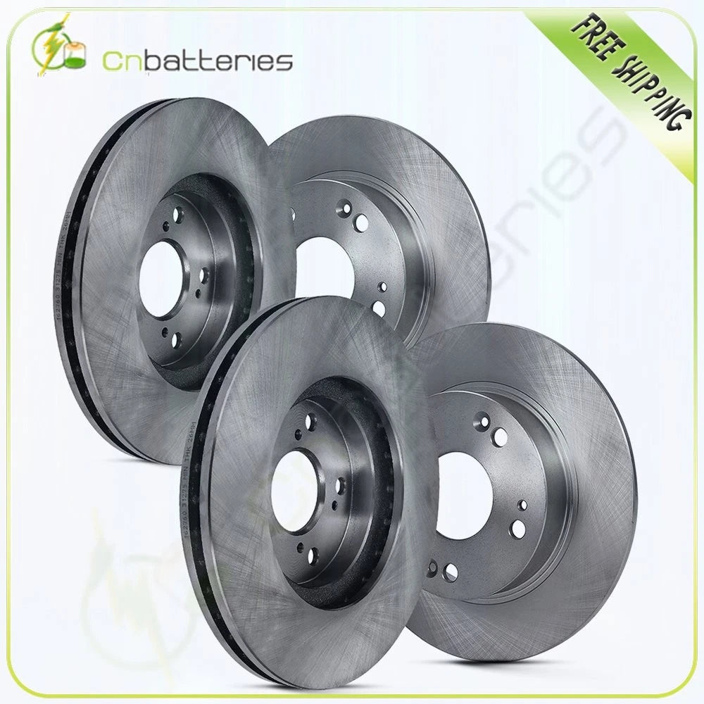 Set of 4 Solid Brake Rotors for Acura TSX (2004–2008) & Honda Accord (2003–2007)