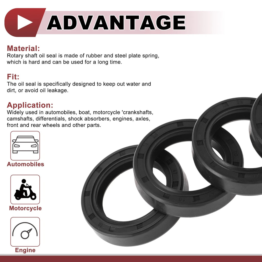 Set of 5 Rotary Shaft Oil Seals 32x47x10mm Nitrile Rubber 672668828632
