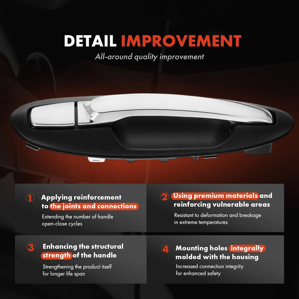 2X Rear Exterior Door Handle for Hyundai Sonata (2002–2005) Kia Optima