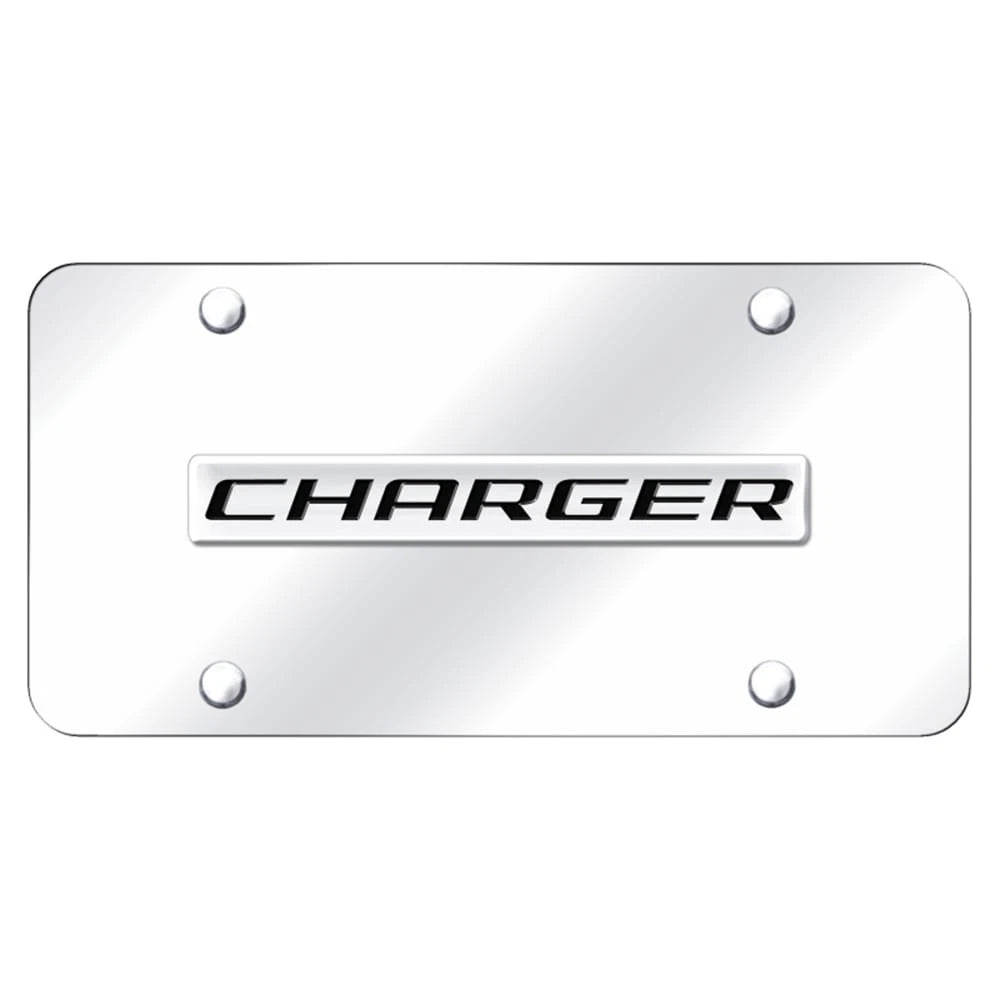 Chrome Name on Chrome License Plate - Officially Licensed for Dodge Charger
