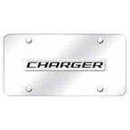 Chrome Name on Chrome License Plate - Officially Licensed for Dodge Charger