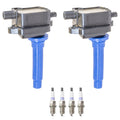 2X Ignition Coil & 4 Platinum Spark Plugs for Kia Spectra (2000–2009)