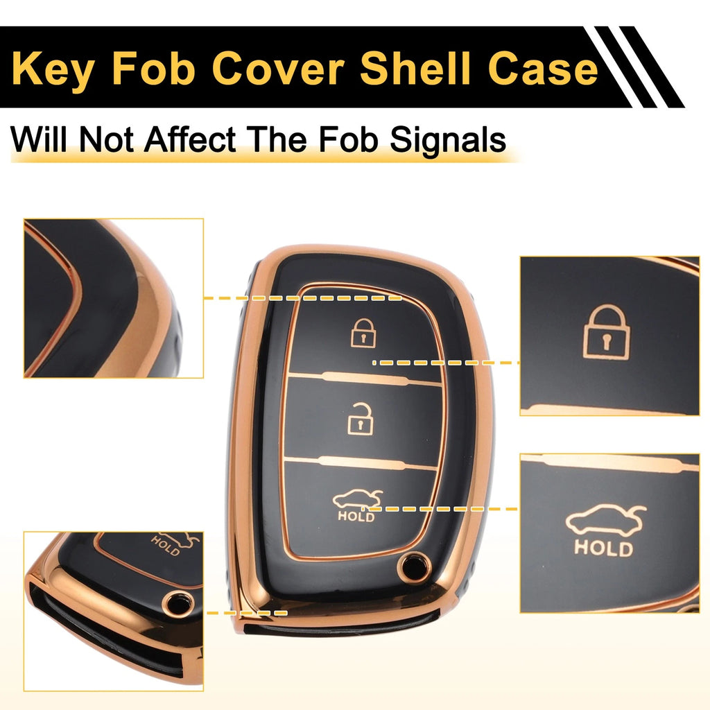 Car Key Case for Hyundai i10 i20 i25 i30 i40 ix20 ix25 ix30 ix35 ix45 (3 Buttons)