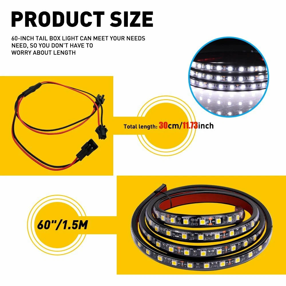 2X 60" LED Light Bar for Chevy Ford Dodge Truck Bed (YYYY–YYYY)