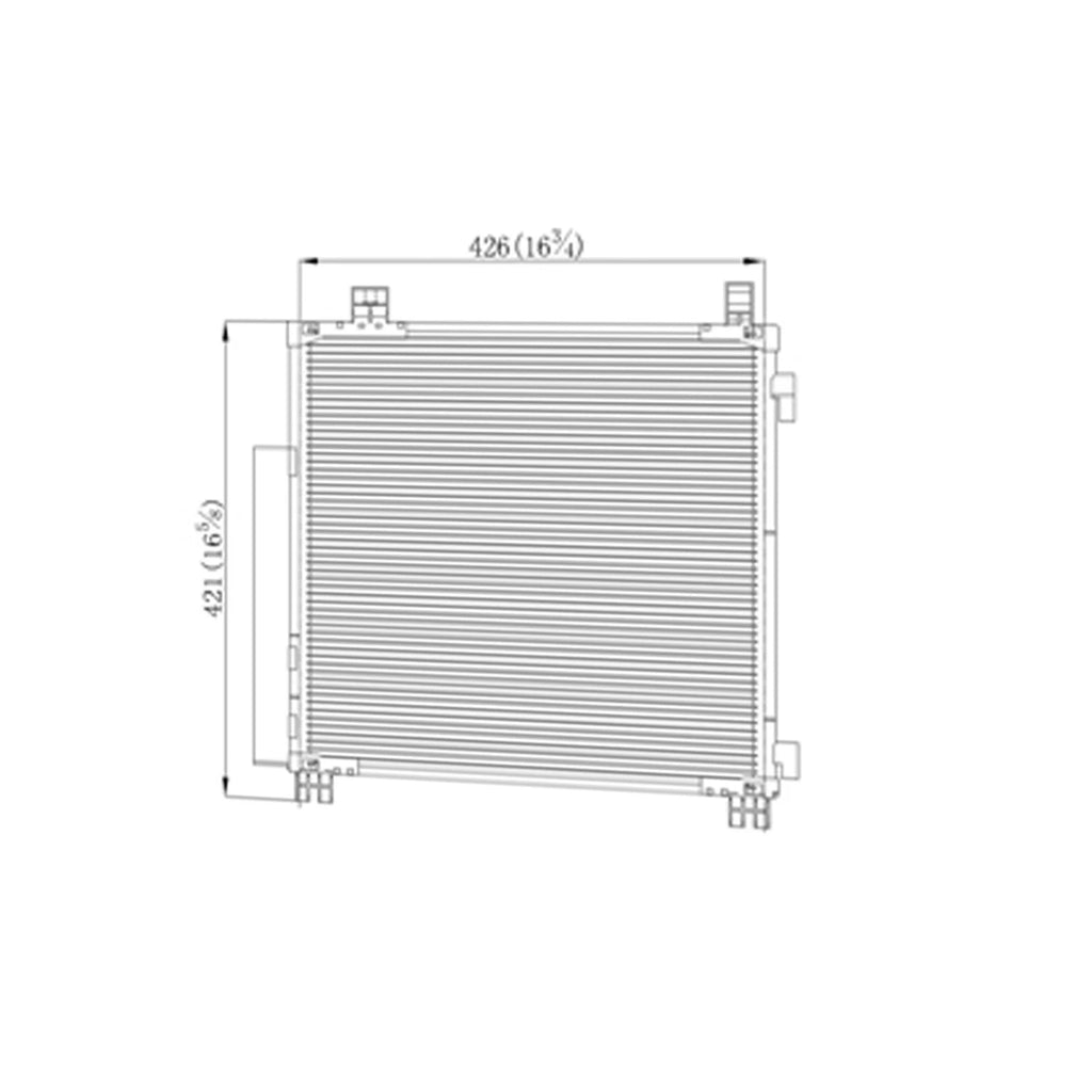 Replacement Condenser w Integral Receiver Drier for 2012–2015 Scion IQ