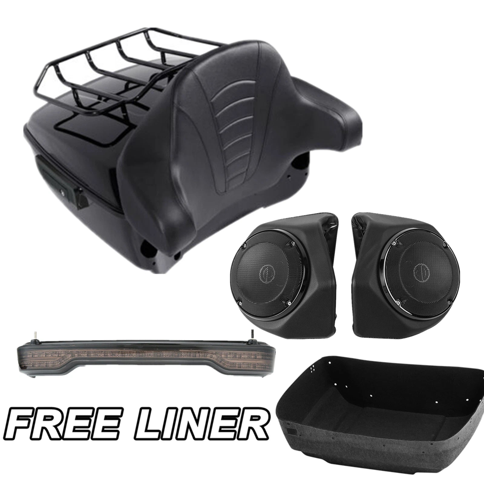 LED Tail Light for Harley Touring (2014–2026) - King Trunk Top Rack Pad Speakers