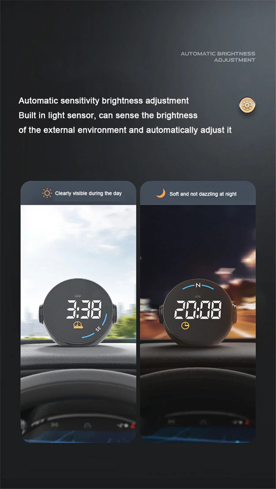 USB Car Dash HUD Speedometer Display Speed Alarm for Universal Models