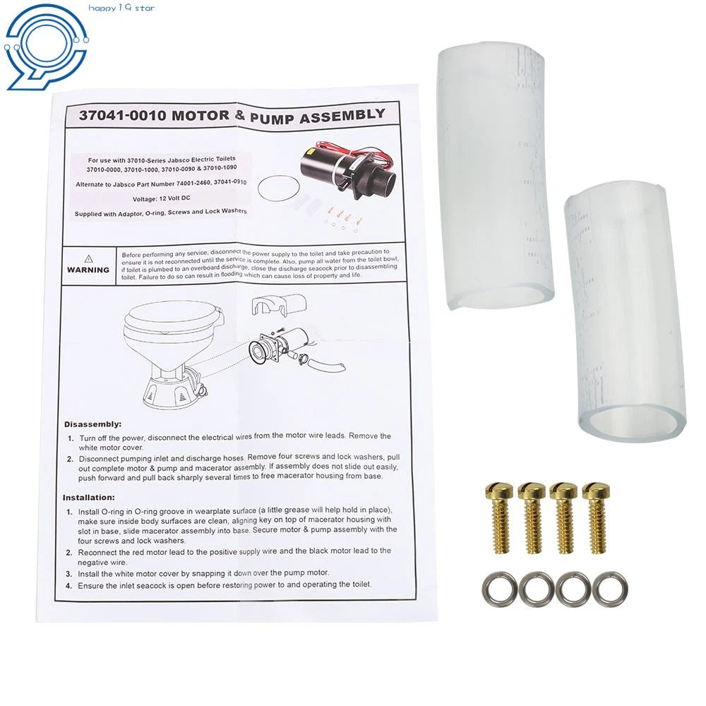 Motor Pump Assembly for Jabsco 37010-Series Electric Toilets (12V)