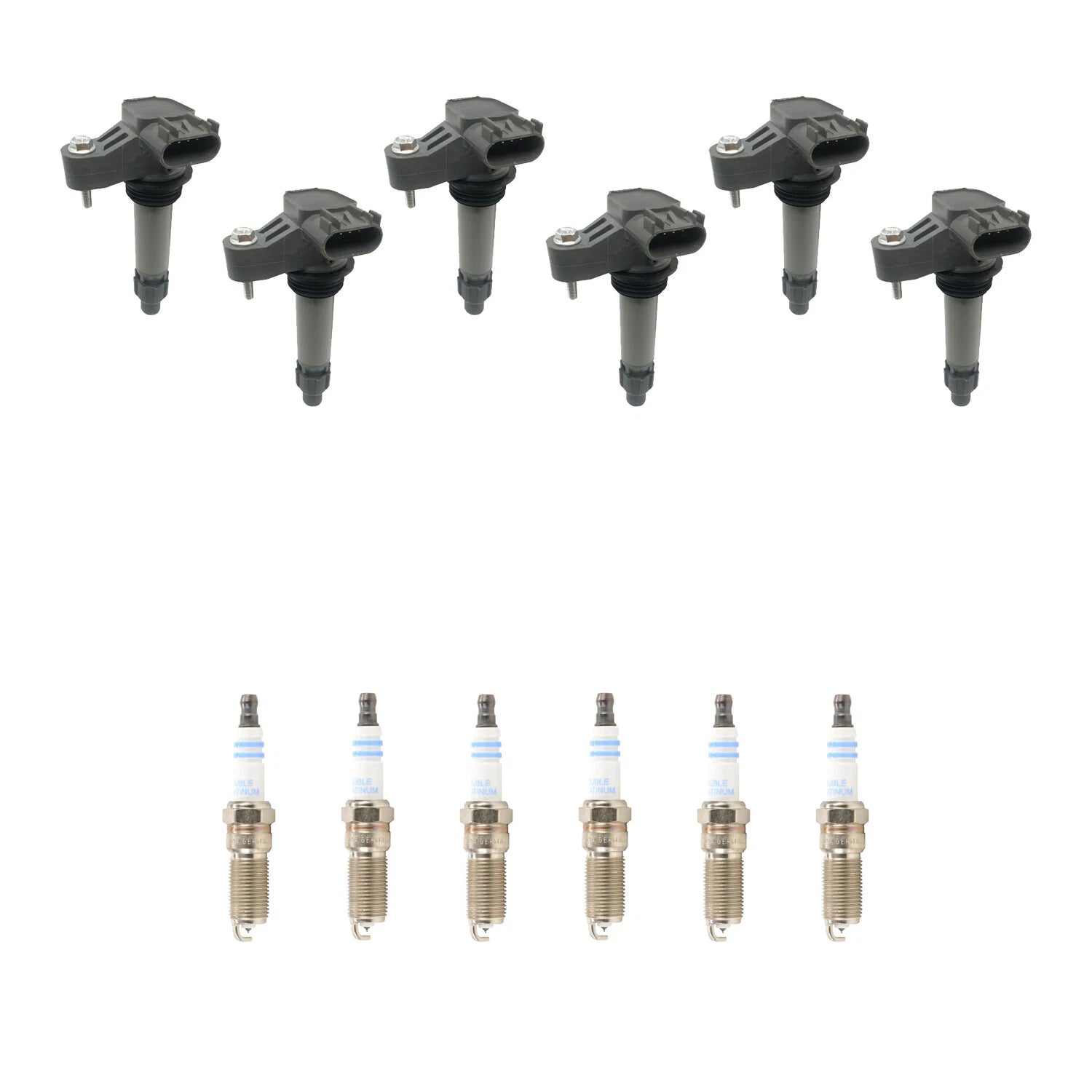 Set of 6 Ignition Coils & Spark Plugs for Buick Cadillac GMC