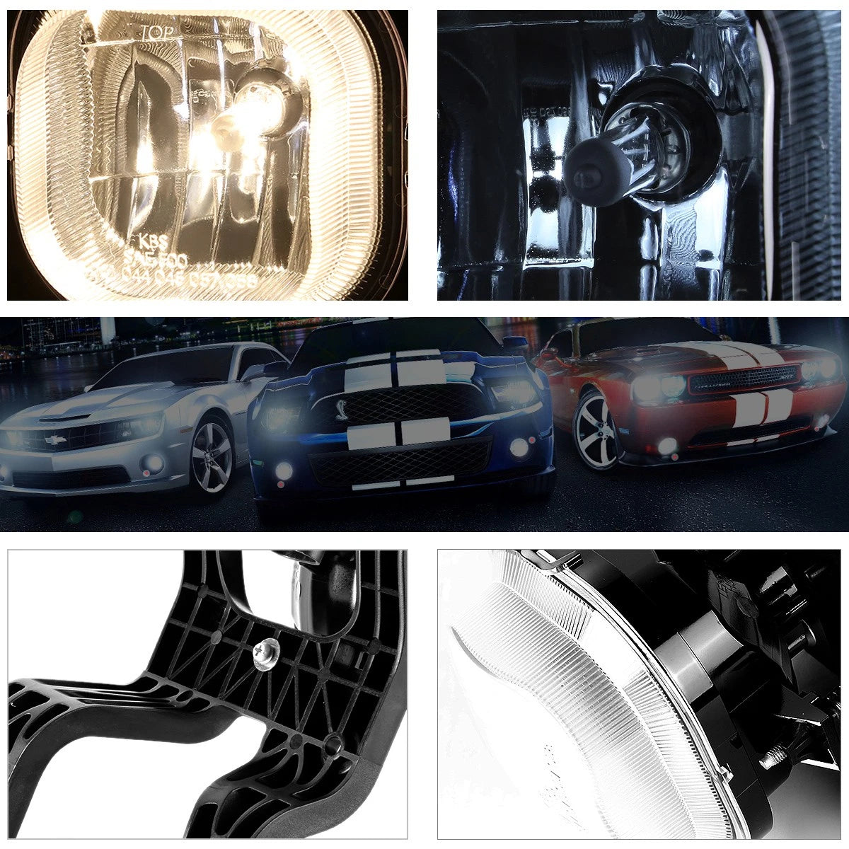 Smoked Lens Front Bumper Fog Lights + Switch Pair for Ford Super Duty (2008–2010)