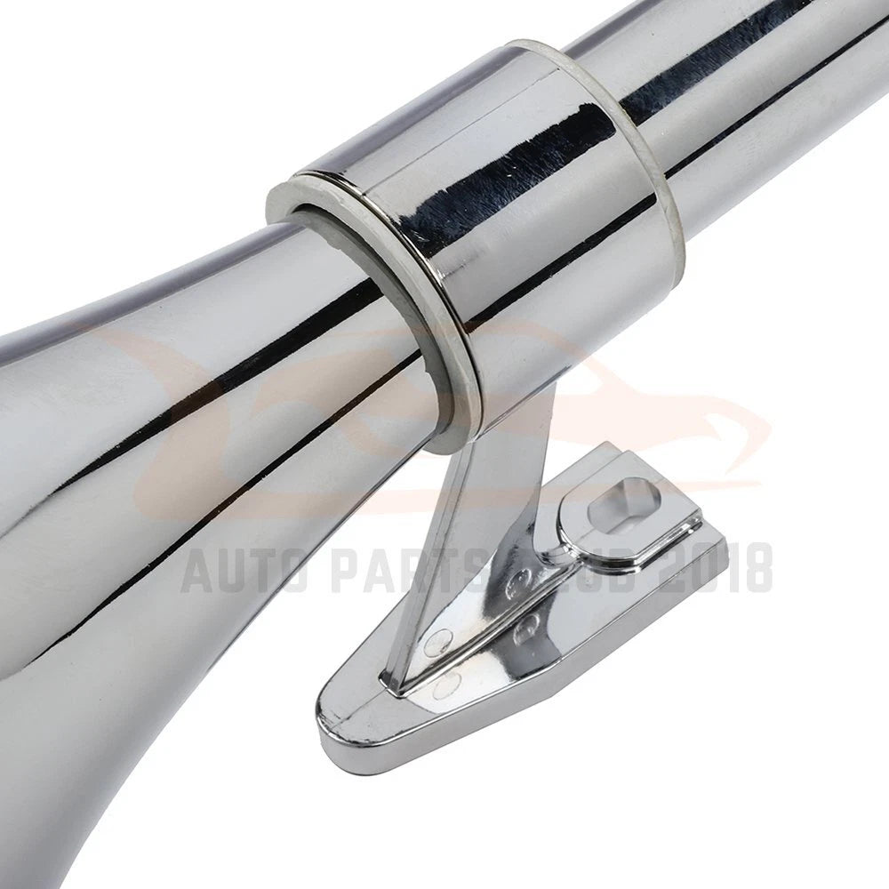 Chrome Silver Single Trumpet Air Horn Kit for Universal Vehicles