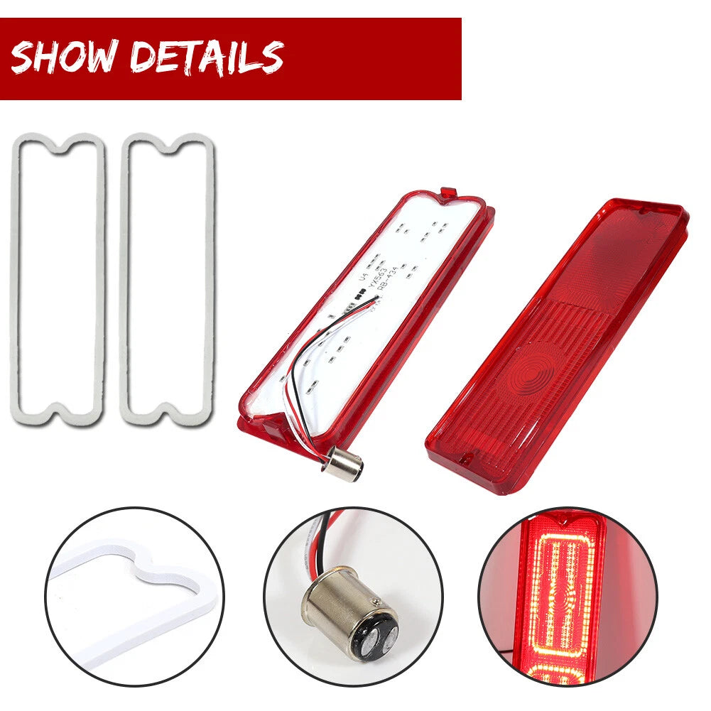 Set of 4 LED Tail Brake Backup Reverse Lights for Chevy GMC Pickup Truck