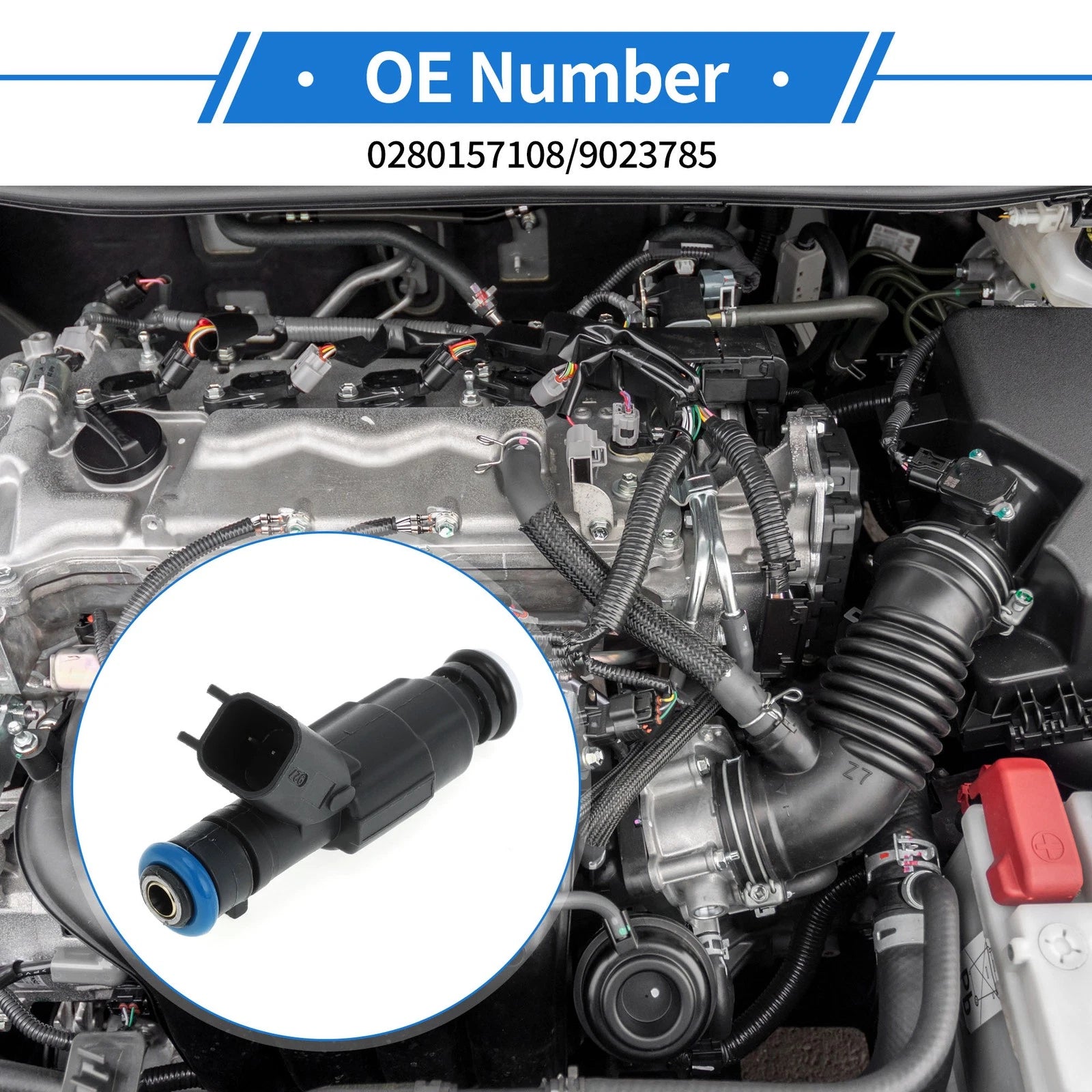 Fuel Injector No. 0280157108 for Chevrolet Aveo (2010–2016) 1 Pc Black