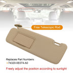 Sun Visor for Toyota Highlander (2014-2019) Left Driver Side Beige