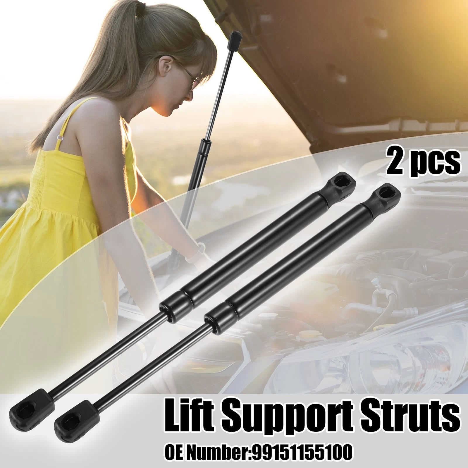 2X Rear Tailgate Lift Support Gas Struts for Dodge Challenger (2008–2018)