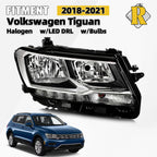Halogen Headlight w/LED DRL for Volkswagen Tiguan (2018–2021) Right Side