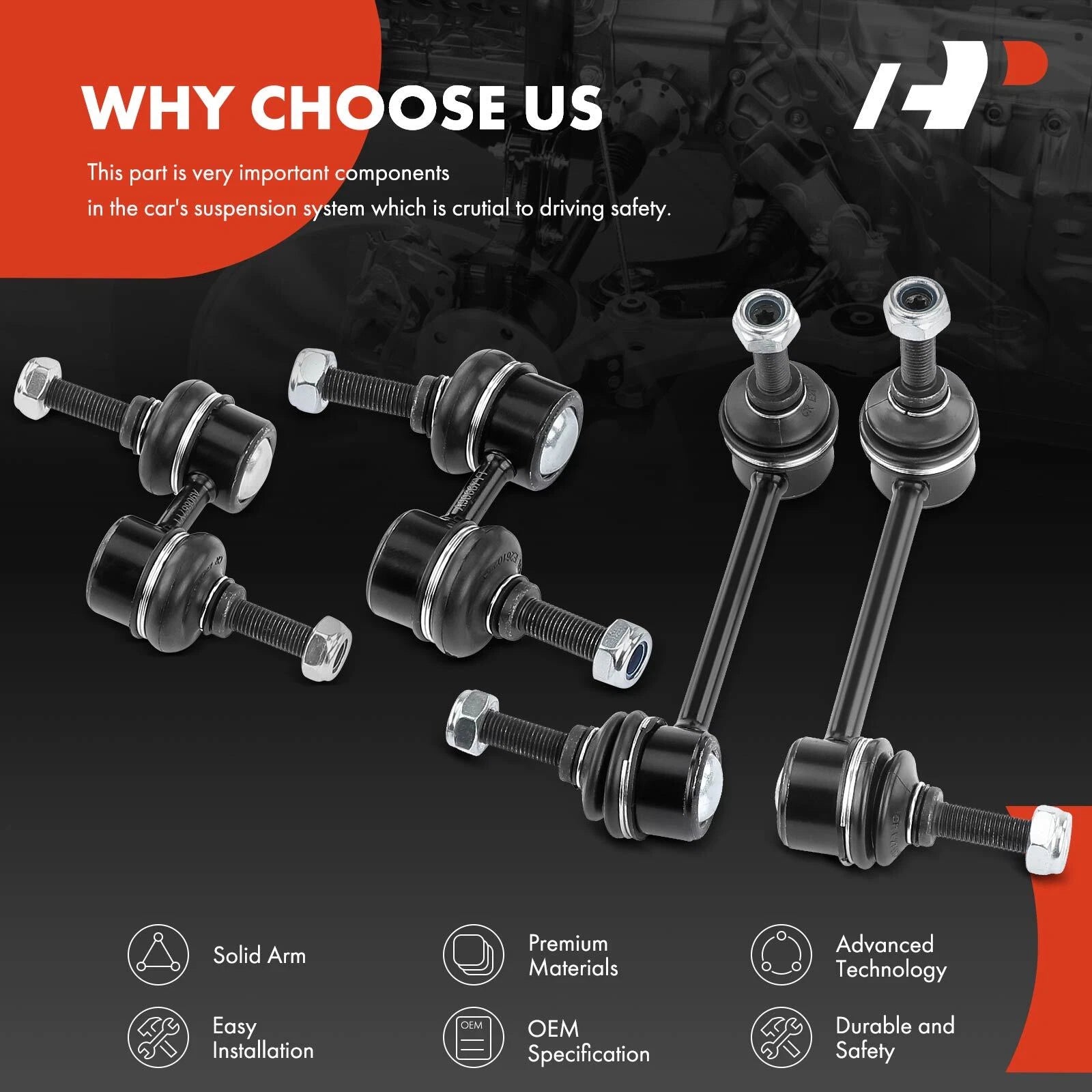 Set of 4 Sway Bar Links for Honda CR-V (1997–2001)