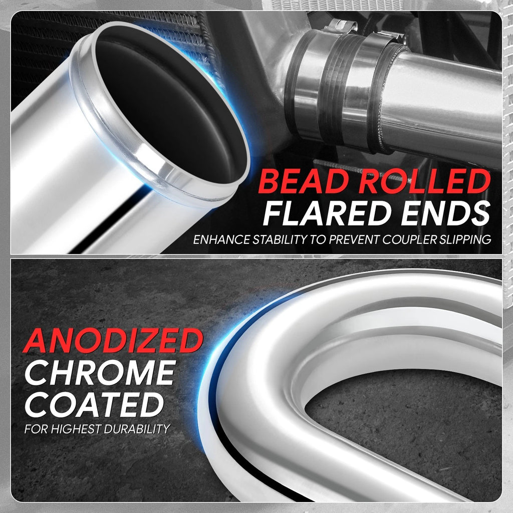 3" OD U-Bend Pipe for Intercooler (180 Degrees, 9-Gauge Aluminum)