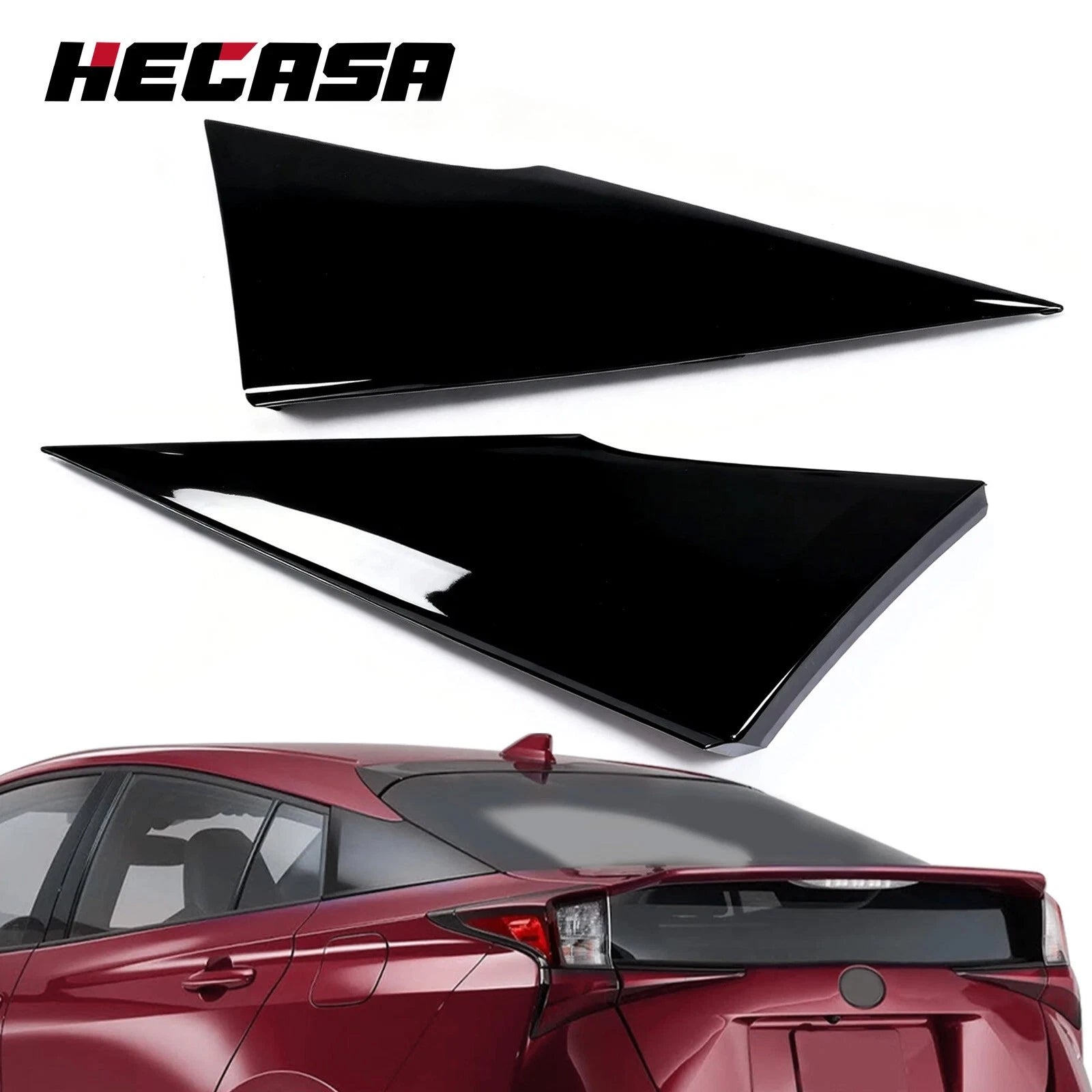 Gloss Black Rear Quarter Moldings Cover Panel for Toyota Prius Prime (2016–2022)
