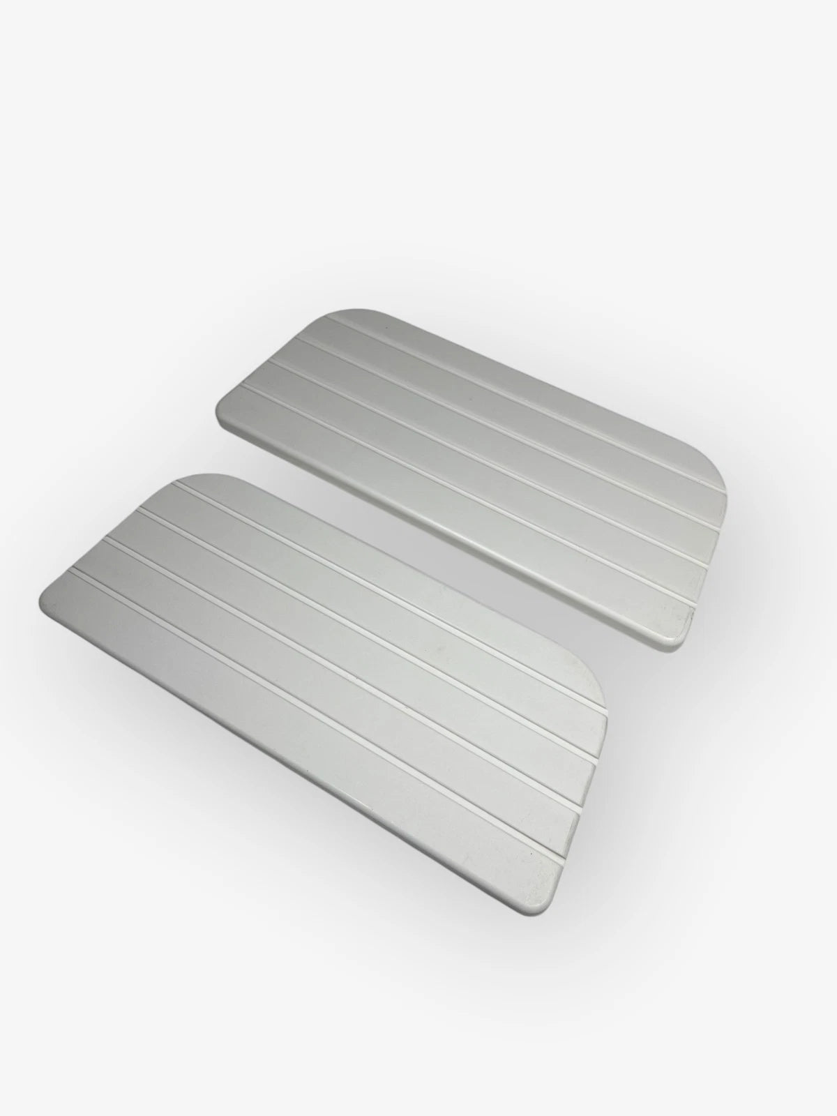 2X Grooved Boat Single Steps 14.75in x 6in x 0.75in White Poly
