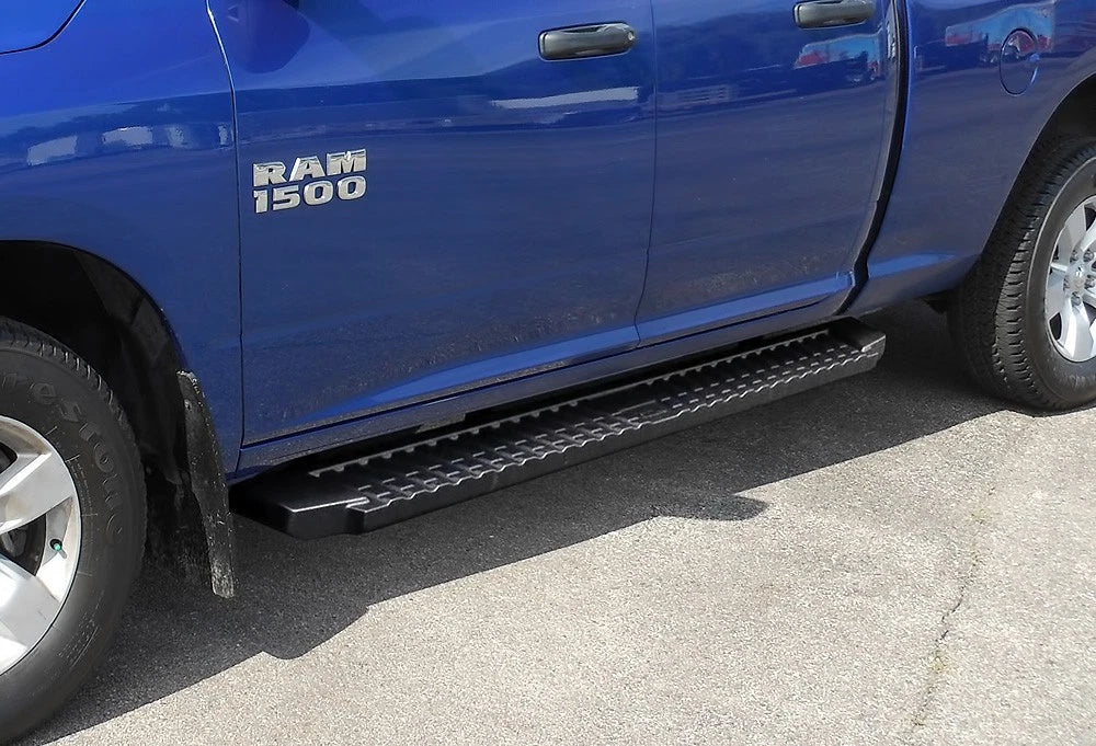 Set of 2 Black Running Boards for Dodge Ram 1500 Quad Cab (2009–2018)
