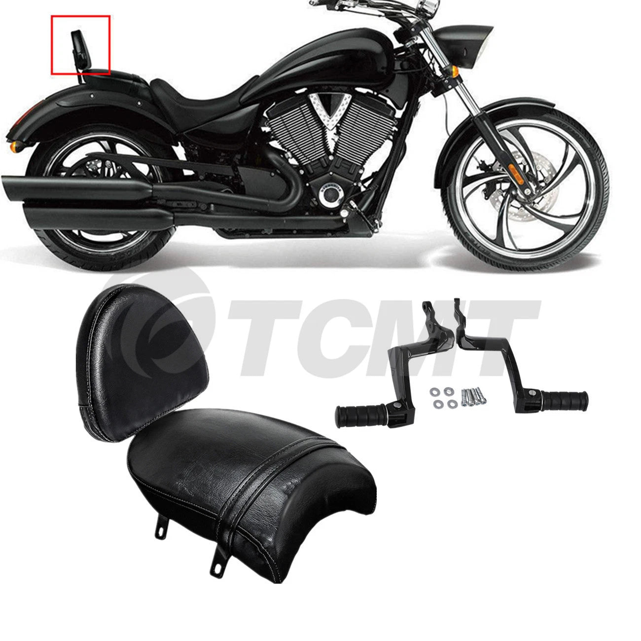 Sissy Bar Backrest & Foot Pegs for Victory Gunner Judge (2013–2017)