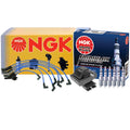 Set of 6 NGK Iridium IX Spark Plugs & HEI Ignition Coil Wires for Ford Mazda Mercury