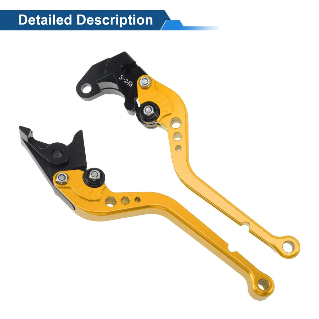 Short Brake Clutch Levers for Suzuki GSXR600 (1997–2003) Gold Tone 1 Pair
