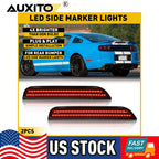 2X Red LED Side Marker Lights Smoked Lens for Ford Mustang (2010–2014)