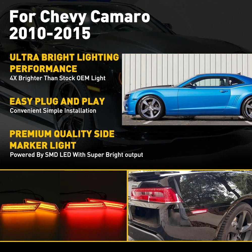 Smoked Side Marker Lights for Chevrolet Camaro (2010–2015) - Waterproof